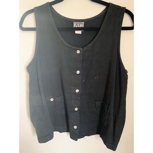 Black Grunge Vintage Top Size L